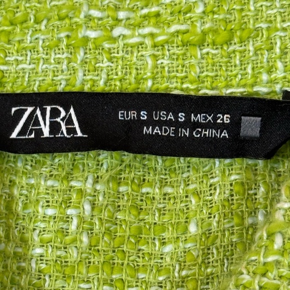 Zara Green Tweed Mini Dress - Picture 11 of 15